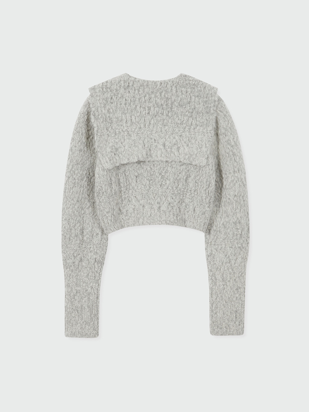 XEMMA Over Fit Crop Cardigan - Light Grey : EENK SHOP