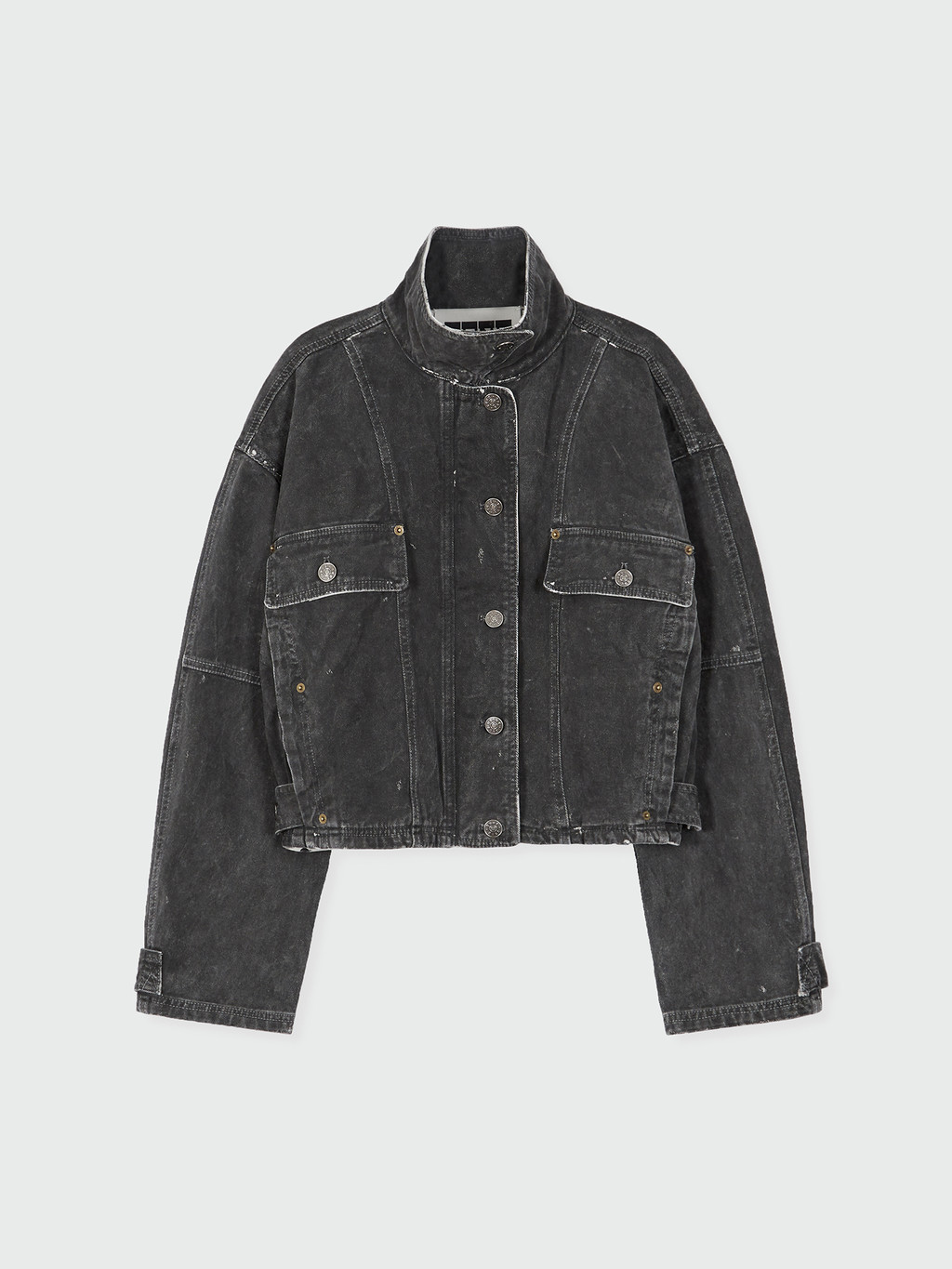 ジャケット EENK XMEN Vintage Bomber Short Denim Jacket XMEN Vintage Bomber Short Denim Jacket - Dark Grey : EENK SHOP