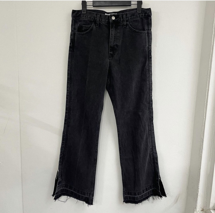 メンズ TOGA VIRILIS Zip denim pants(BLACK) 44
