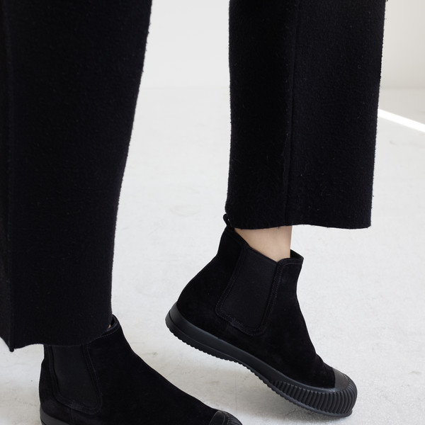 プラダ ブーツ PRADA ブラック プラダ モノリス ポーチ付 レザーx Re-Nylon ブーツ