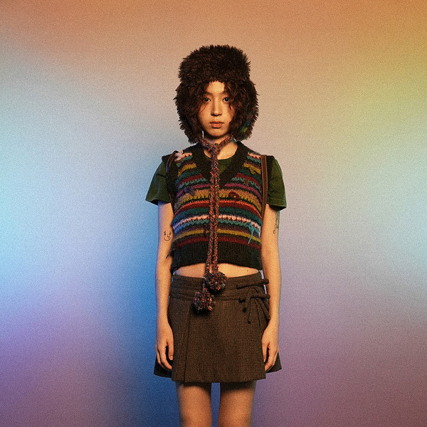 Moromoro vintage color striped bow sweater vest : 유스키트 YOUTHKIT
