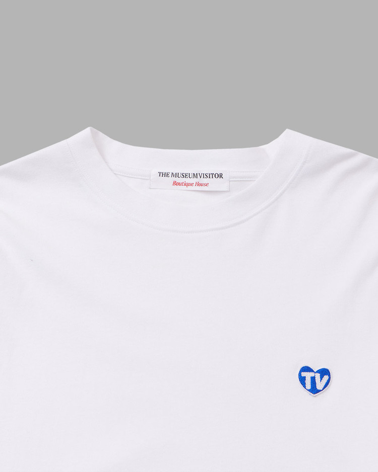 ◆THE MUSEUM VISITOR◆ TV HEART LOGO LONG SLEEVE WHITE 11313 TV HEART LOGO LONG SLEEVE (WHITE) : THE MUSEUM VISITOR