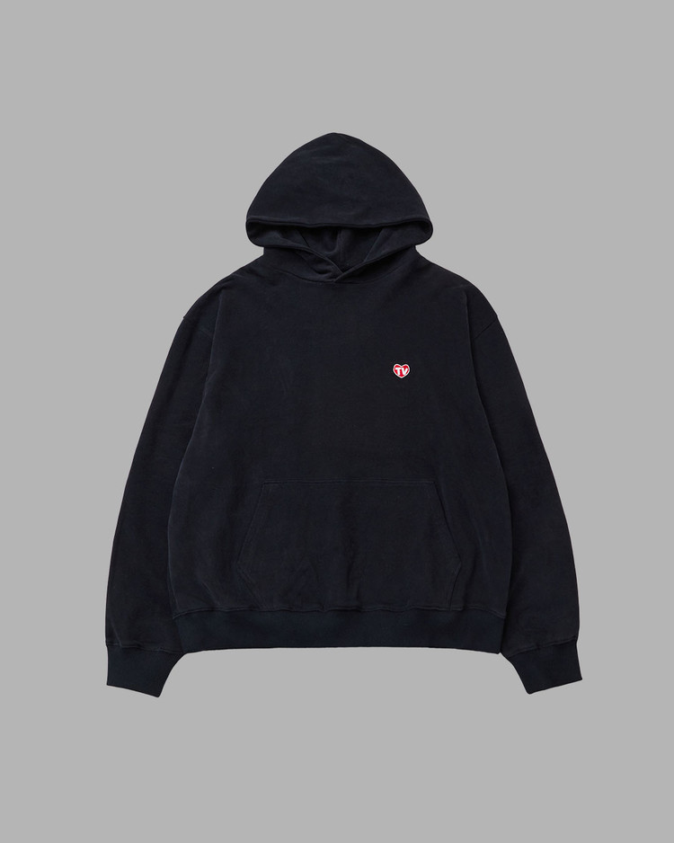 [THE MUSEUM VISITOR]★TV HEART LOGO HOODY TV HEART LOGO HOODY (BLACK) : THE MUSEUM VISITOR