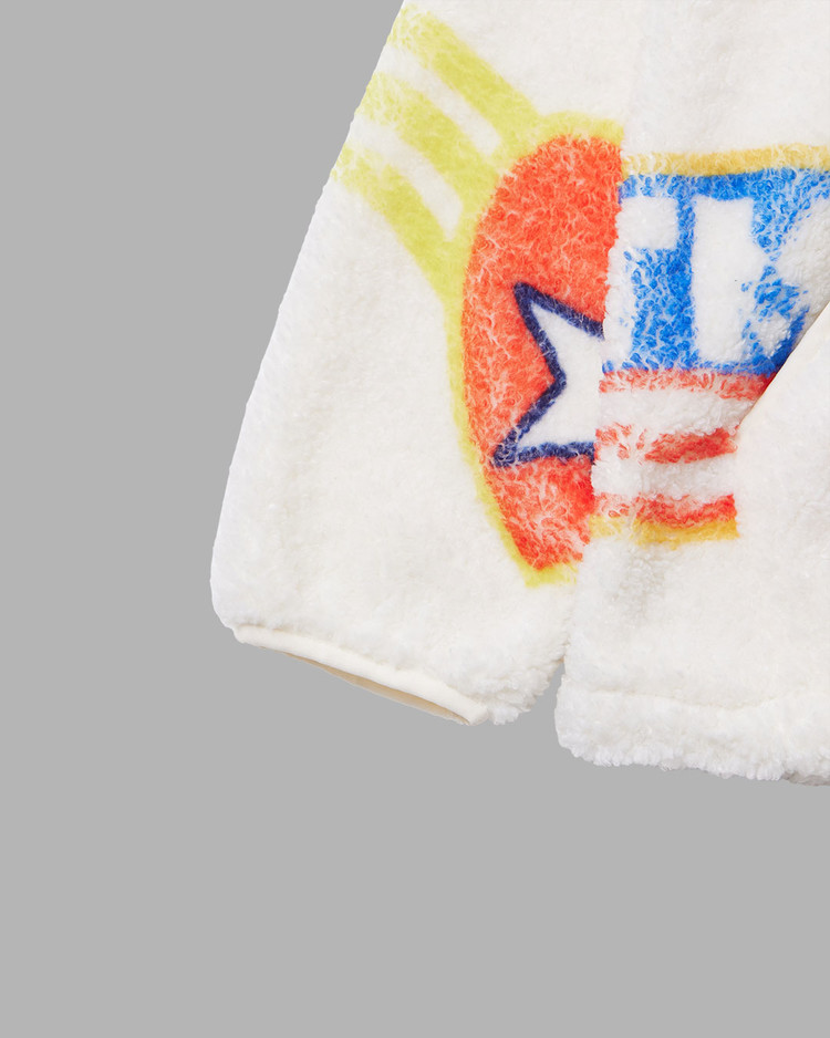 MILITARY PATCH DRAWING FLEECE JACKET (IVORY) : THE MUSEUM