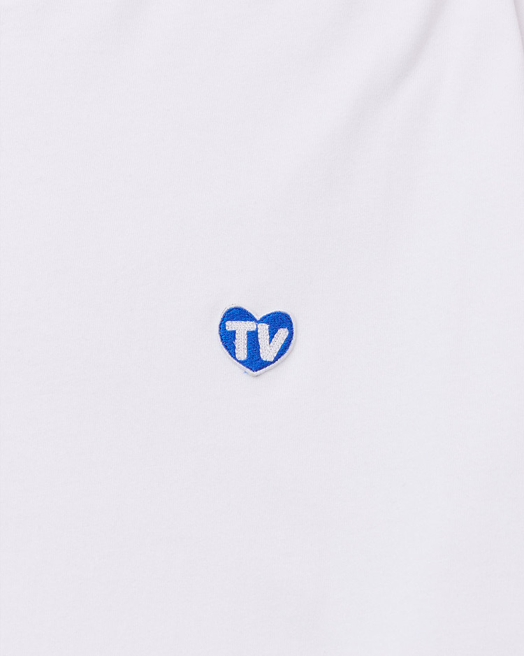 ◆THE MUSEUM VISITOR◆ TV HEART LOGO LONG SLEEVE WHITE 11313 TV HEART LOGO LONG SLEEVE (WHITE) : THE MUSEUM VISITOR