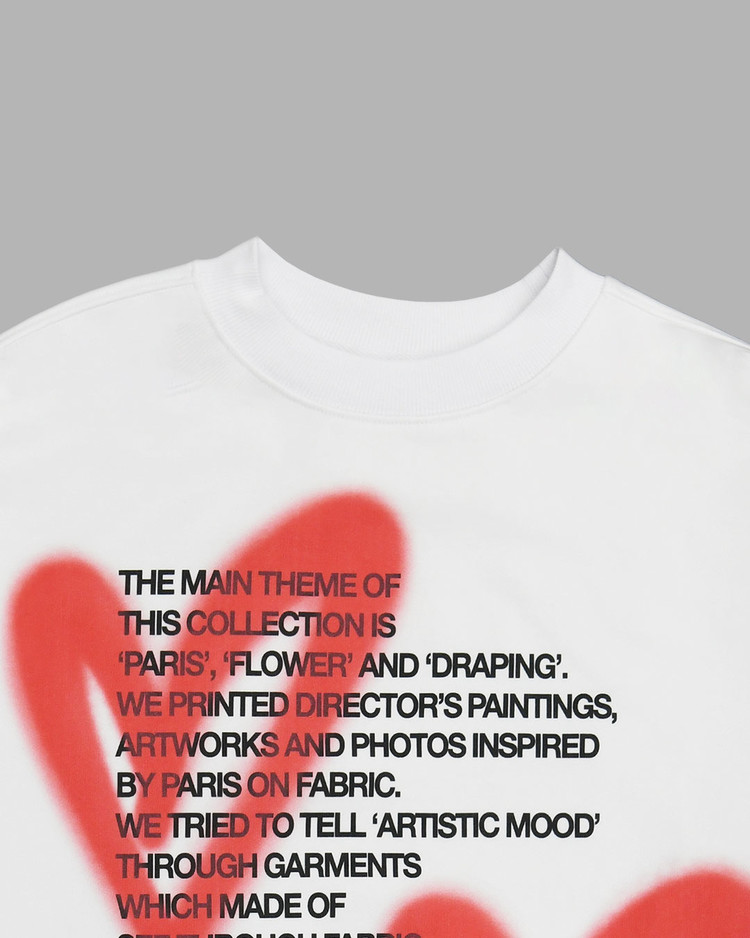 THE MUSEUM VISITOR★韓国★大人気★HEART SPRAYED SWEATSHIRTS THE MUSEUM VISITOR