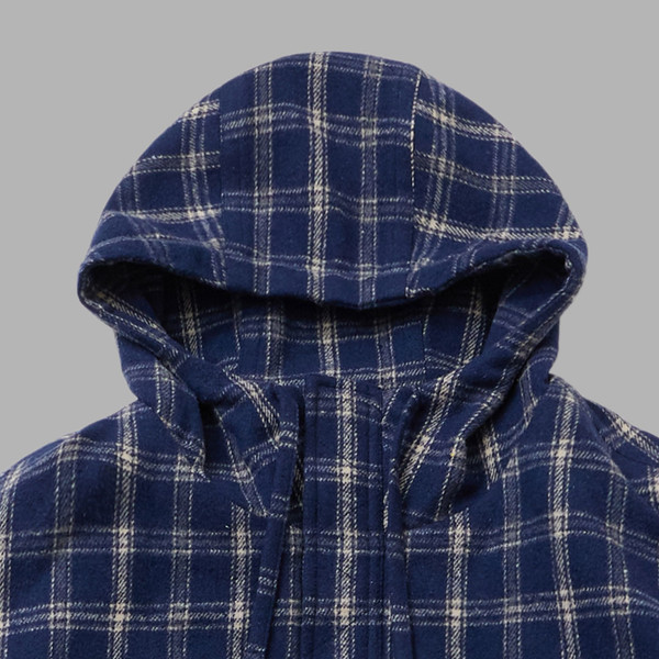 [THE MUSEUM VISITOR]★LEATHER ELBOW PATCH CHECK ANORAK LEATHER ELBOW PATCH CHECK ANORAK (NAVY) : THE MUSEUM VISITOR