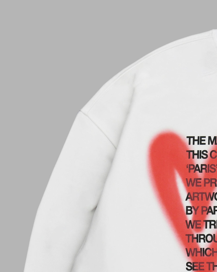 HEART SPRAY PRINTED SWEATSHIRTS (WHITE) : THE MUSEUM VISITOR