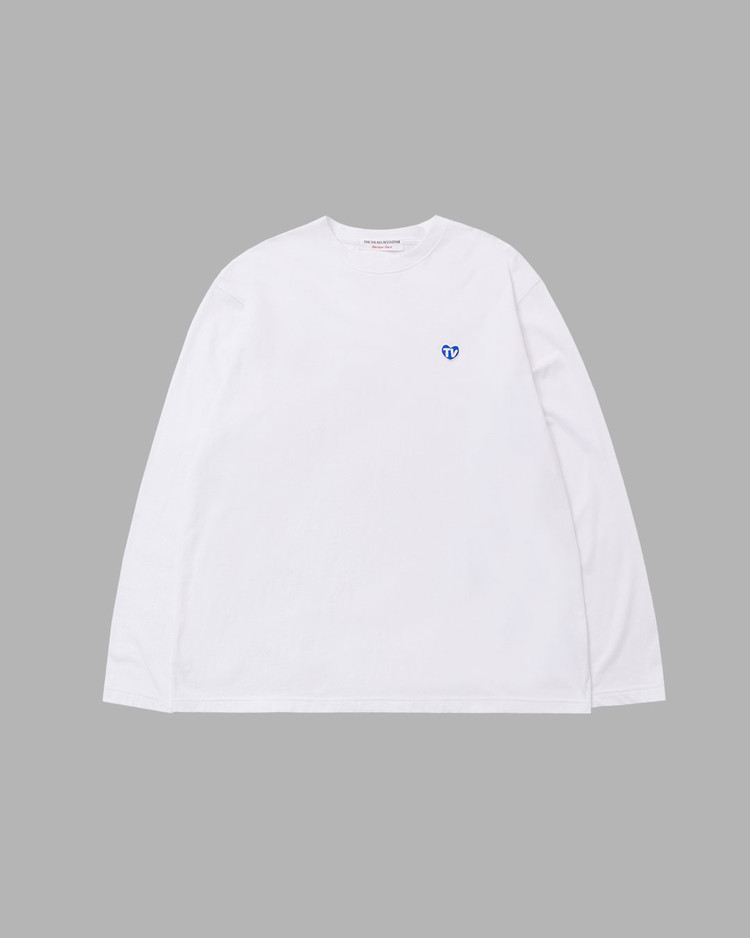 TV HEART LOGO LONG SLEEVE (WHITE) : THE MUSEUM VISITOR
