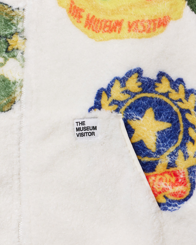 THE MUSEUM VISITOR★MILITARY PATCH DRAWING FLEECE JACKET MILITARY PATCH DRAWING FLEECE JACKET (IVORY) : THE MUSEUM