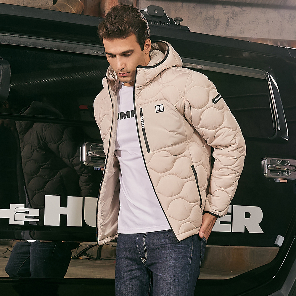 남성 듀스포300T 후드 퀼팅패딩 트랙자켓 베이지 : HUMMER APPAREL
