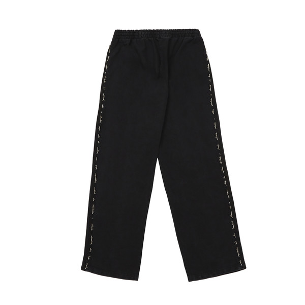 BEADED TRACK PANTS IN PIGMENT WASHED BLACK : 604SERVICE