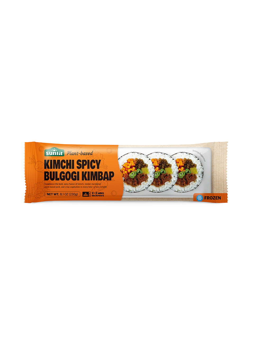 <B>Plant-based</B><br>Kimchi Spicy Bulgogi Kimbap<br> <br> <br>
