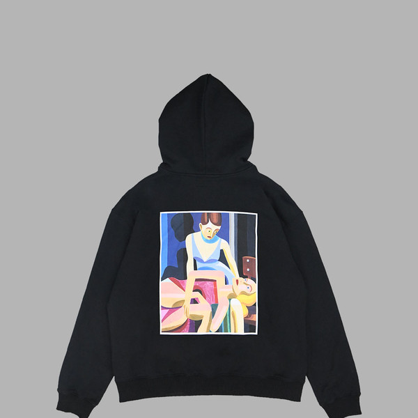 TMV X UNC LETTERING HOODIE (BLACK) : THE MUSEUM VISITOR