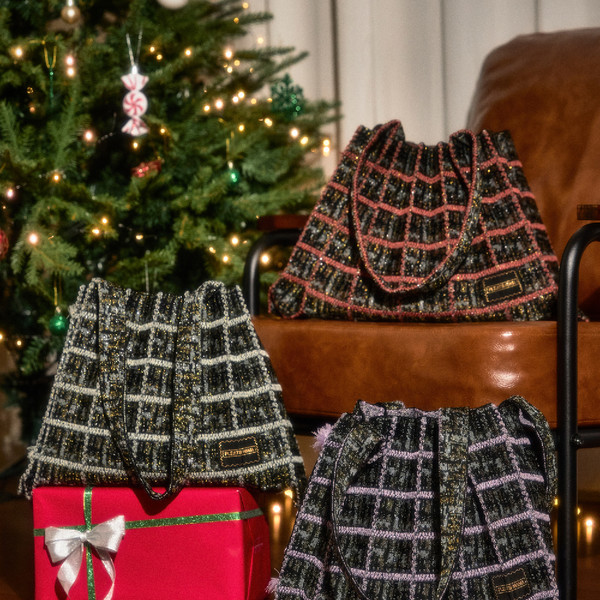 【PLEATS MAMA】Tweed Shopper Bag (4 COLOR) TWEED SHOPPER BAG LAVENDER : PLEATSMAMA: Sustainable Knit