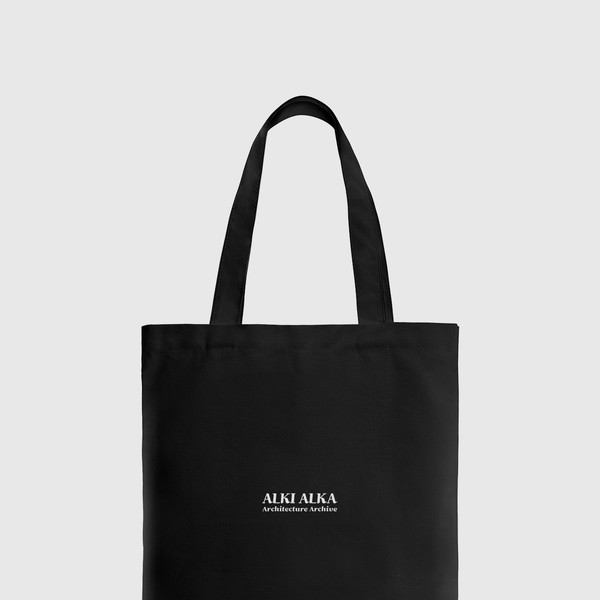 ALKI ALKA Logo Printed Eco Bag / Pouch (Black) : ALKI ALKA 알키