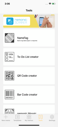 Nemonic App - Use Other Tools : FAQ - Nemonic Label & Sticky Note Printer