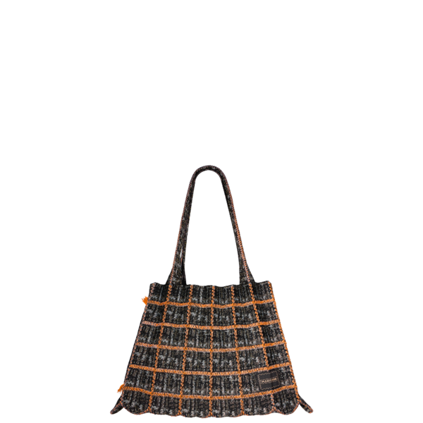 ◆PLEATS MAMA◆ Tweed Shopper Bag Orange 624407 b1144ee025039.jpg