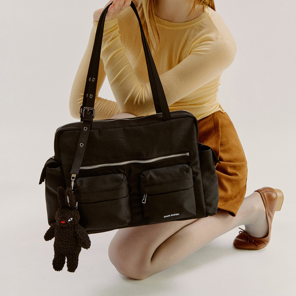 pocket utility bag L nylon black : SAMO ONDOH GLOBAL