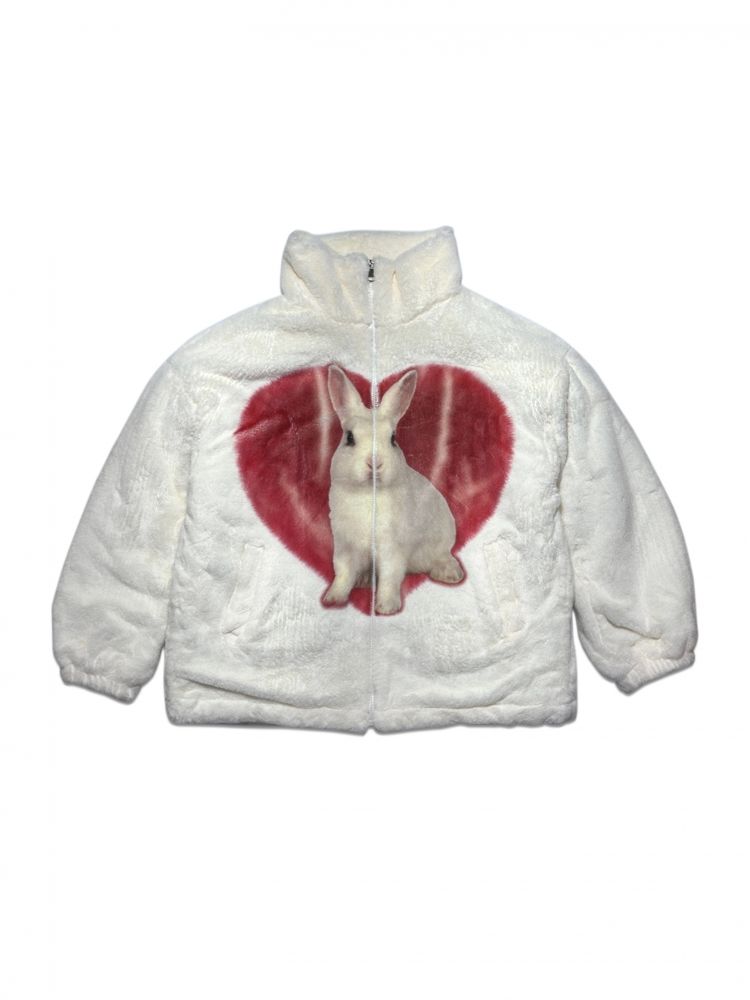 Rabbit Heart Fur Jacket IVORY Ver.2 : KATER | GLOBAL