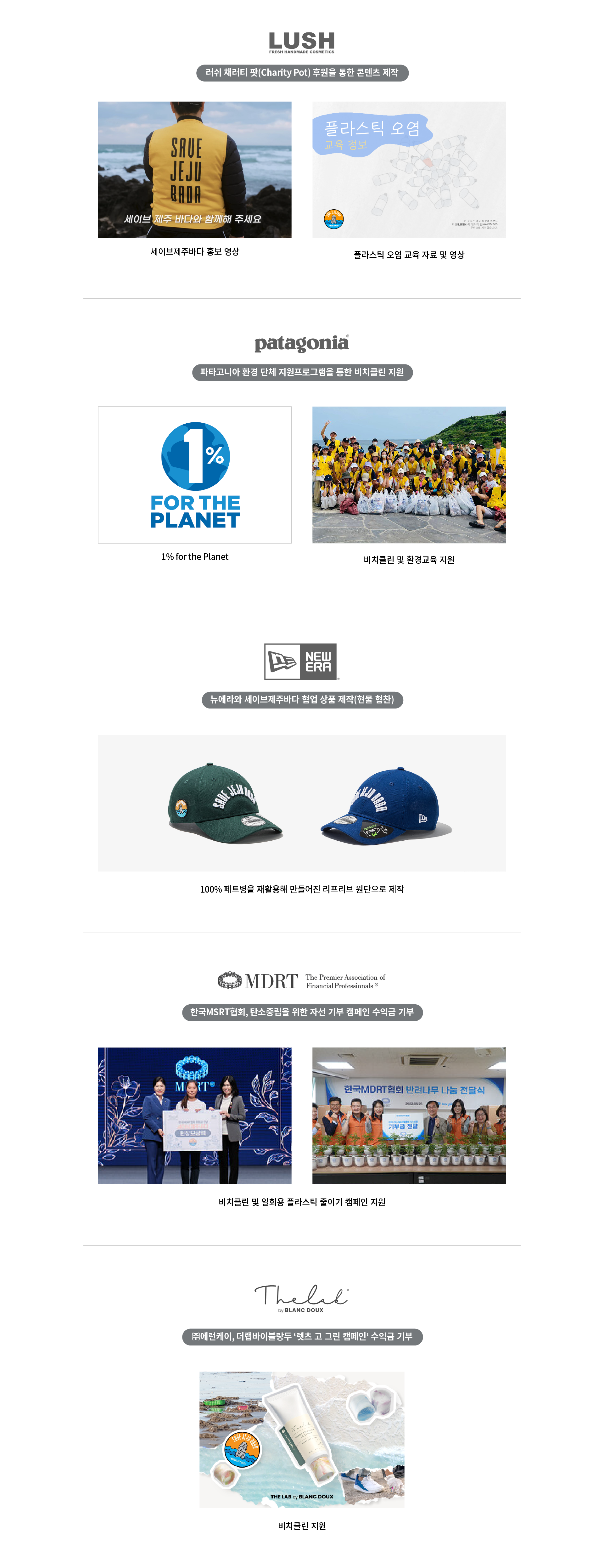 세이브제주바다와 기업과의 콜라보레이션 대표 사례