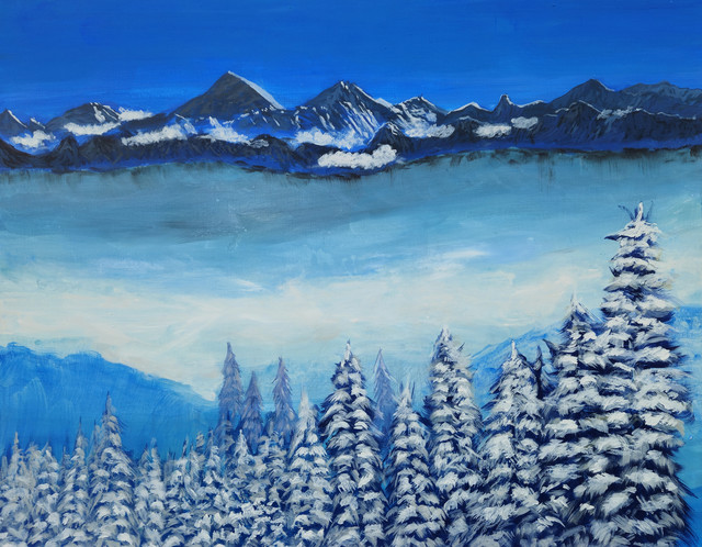 신수아, 겨울풍경, acrylics on canvas, 90.9×72.7, 2023