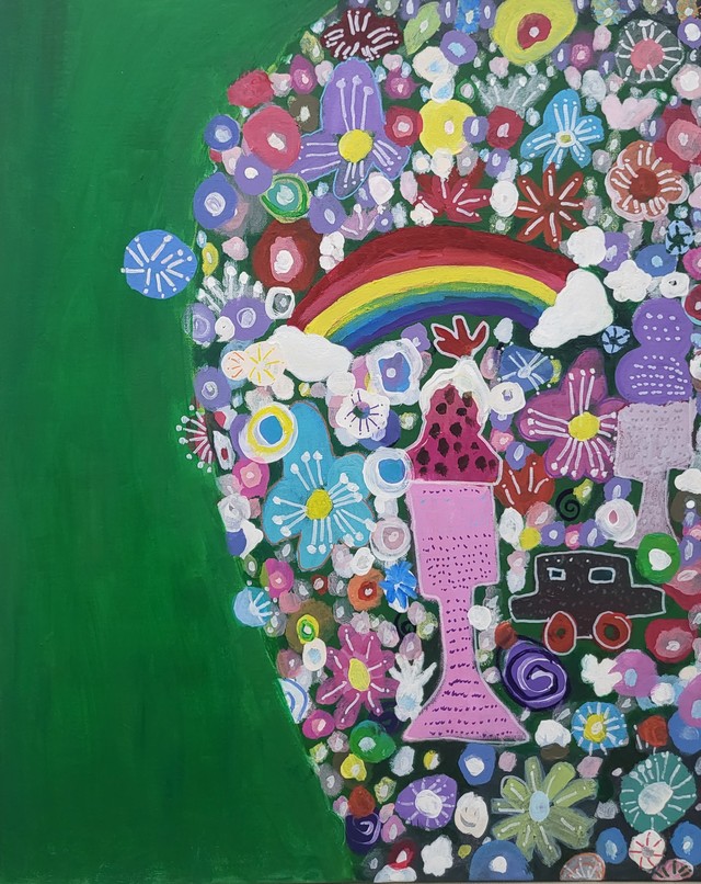 김다영, 꽃들의 향연3, acrylic on canvas, 65×53cm, 2023