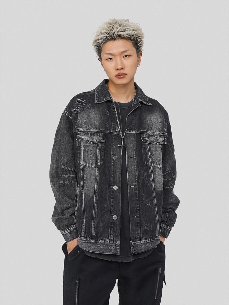 FADED RIPPED JACKET : 커프 cuf