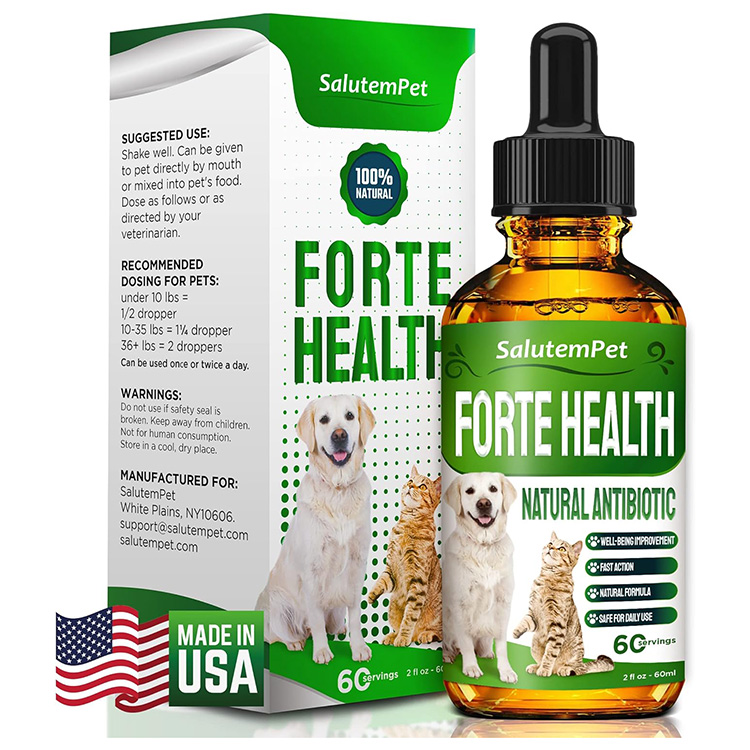 살루뎀펫, 강아지, 고양이 천연허브 보조제, 유기농, 크랜베리, 오레가노, 에키네시아 일반 강화용 60ml / Natural