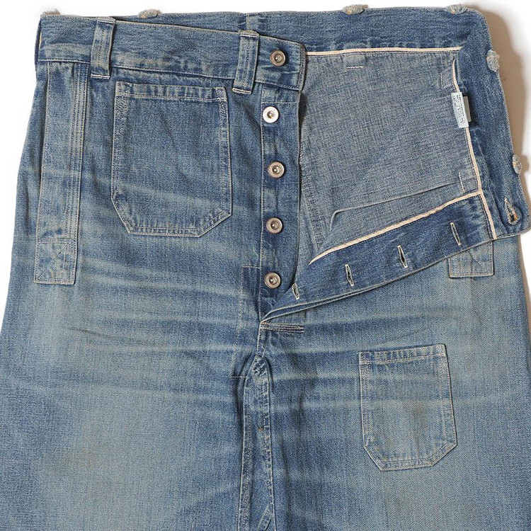 Lot JG-01, 1910s Netmaker's Trousers [Light Wash] : Semi Basement ...