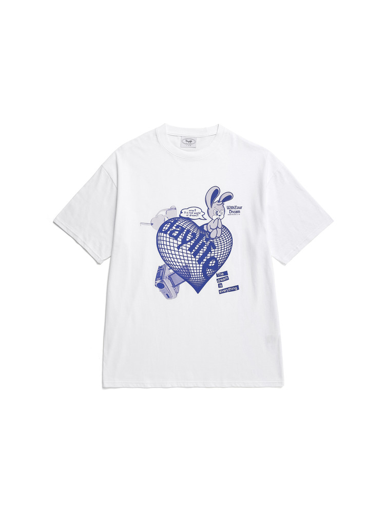 DAYLIFE HEART DAINY HALF T-SHIRT (WHITE) : デイライフ - 私たちが