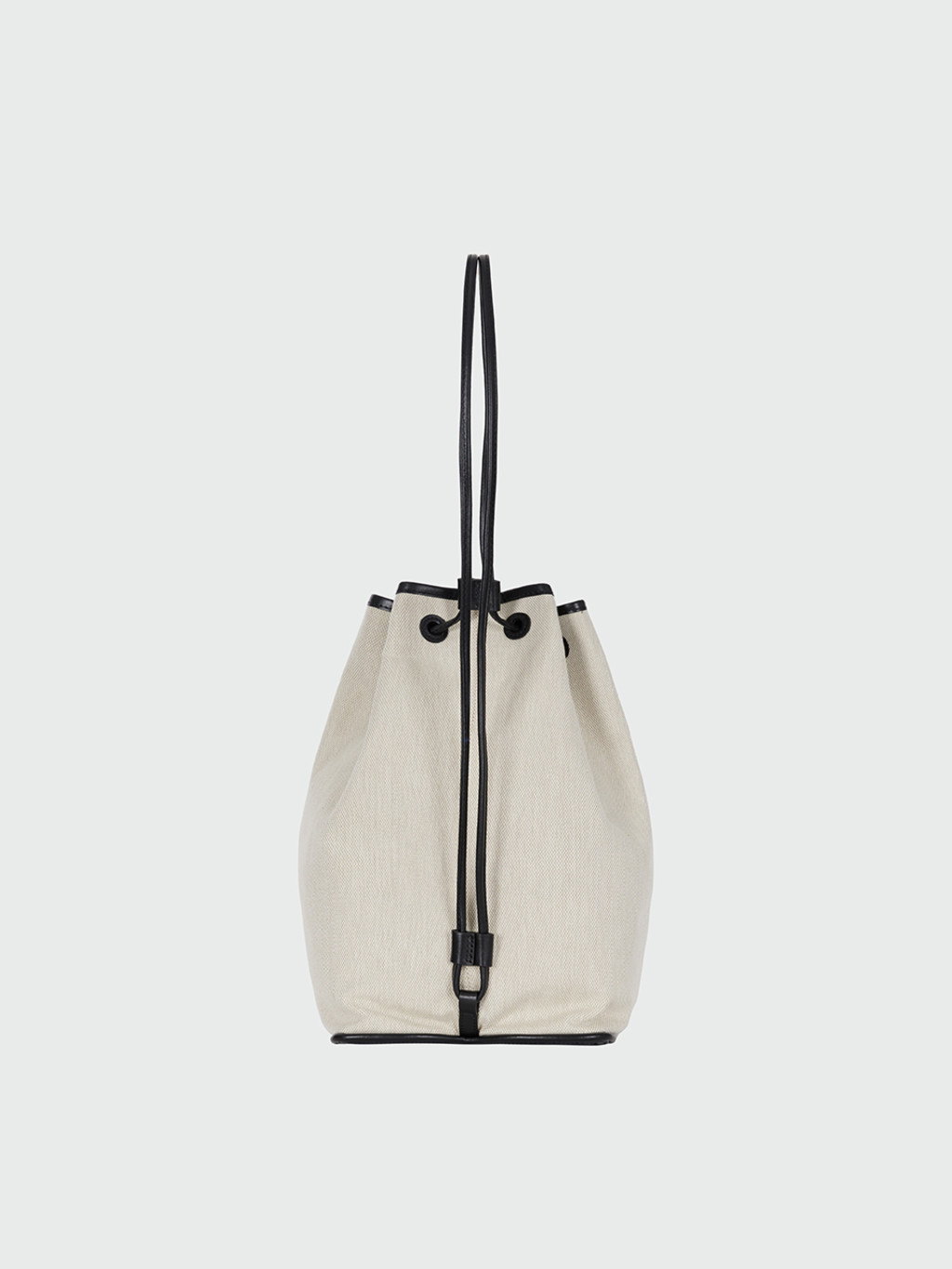 HOLLY Drawstring Backpack with Logo on Bottom - Beige/Black