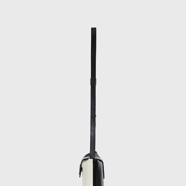 HOBART Folded Top Bucket Bag - Black/Ivory : EENK SHOP
