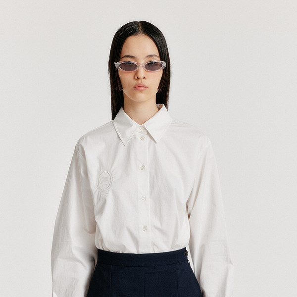 EENK ホワイト長袖シャツ EENK ホワイト長袖シャツ YOM Long Sleeve Shirt - White : EENK