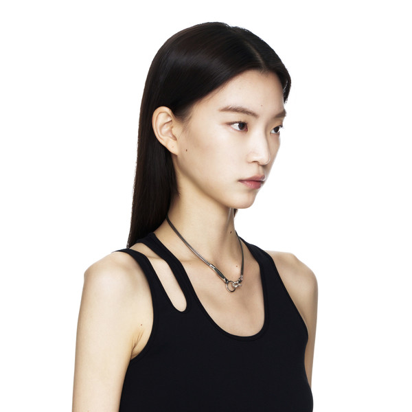 SAGEGASAGE☆Tiny 3way Leather Necklace SAGEGASAGE] Tiny 3way Leather Necklace (Metal Gray