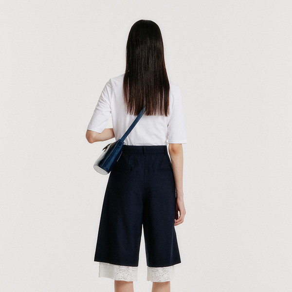 EENK★Suit Shorts with Front Slit(Navy)★半ズボン YURROTA Suit Shorts with Front Slit - Navy : EENK