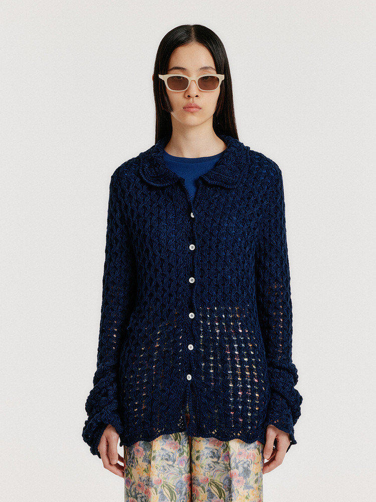 YOKE 23SS MOHAIR SILK MESH KNIT SHIRTS YOKE 23SS MOHAIR SILK MESH