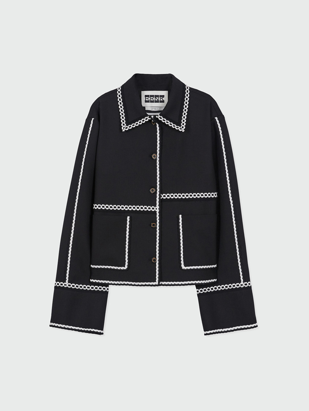 YEON Two-Pocket Single Jacket - Black : EENK SHOP