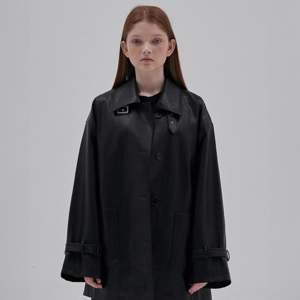 Leather Trench Coat_Black