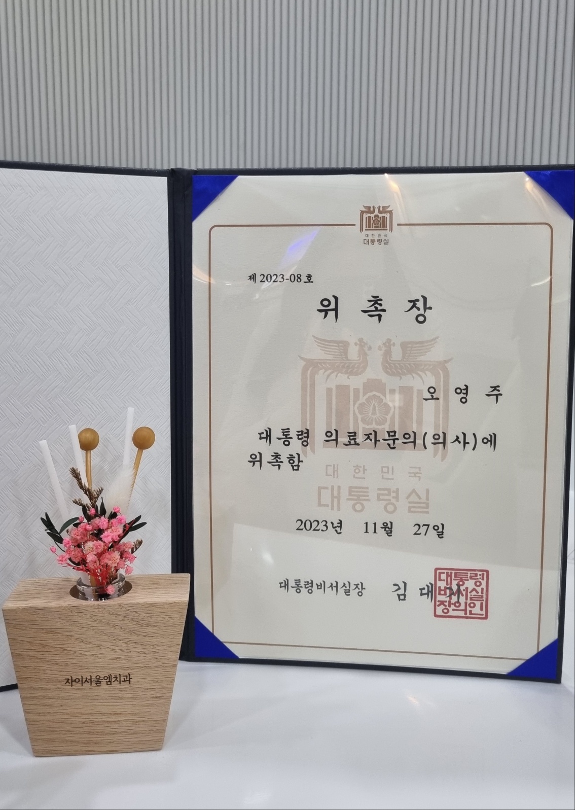 <h5 style="margin-left:10px; color:#fff;">대통령 의료 자문의사</h5>