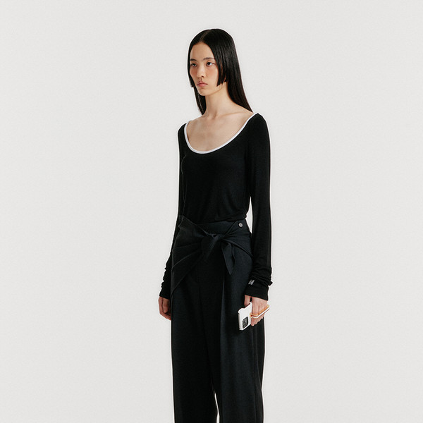 EENK インク ジロウス ラウンド ネック コート BLACK EENK SHOP