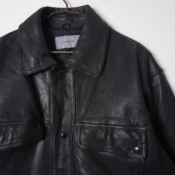 tomslabo real leather jacket vintage