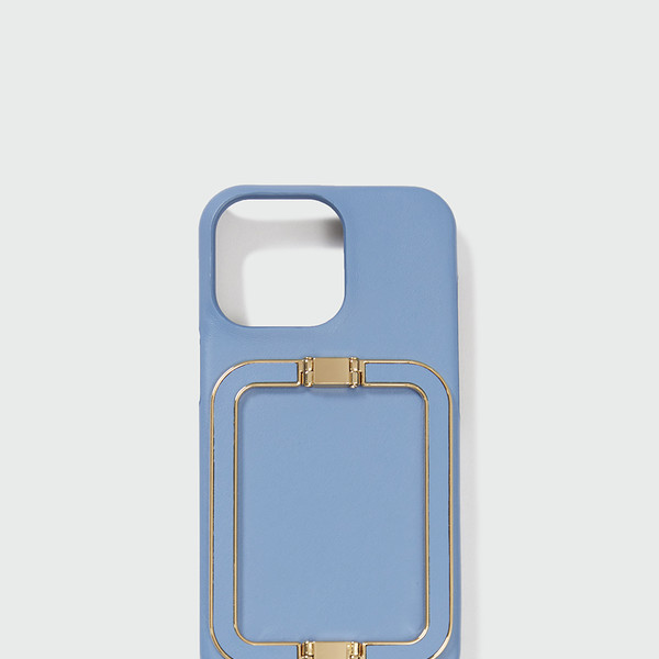 【EENK】送料/関税込 Phone Case with Leather Strap - Blue EVENT] Phone Case with Leather Strap Cream Blue : EENK SHOP