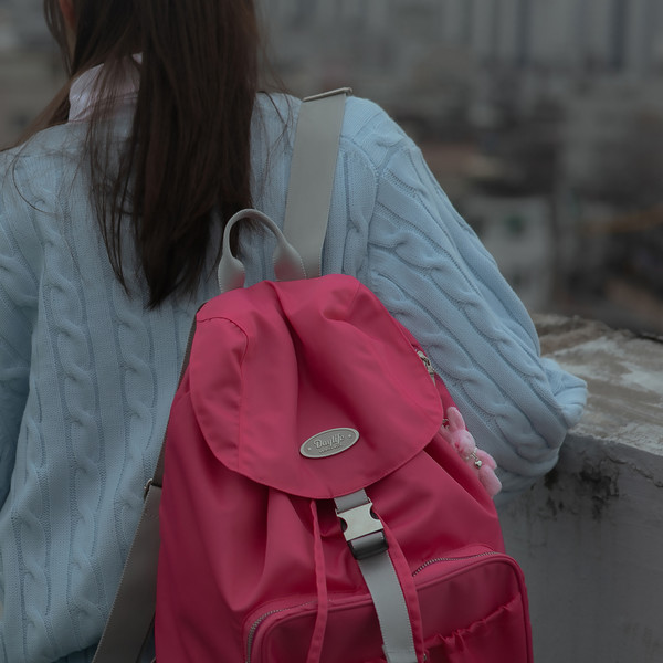 [Daylife] NON PLOT BACKPACK 韓国 人気 リュック 二次再入荷完] DAYLIFE NON PLOT BACKPACK (PINK) : デイライフ