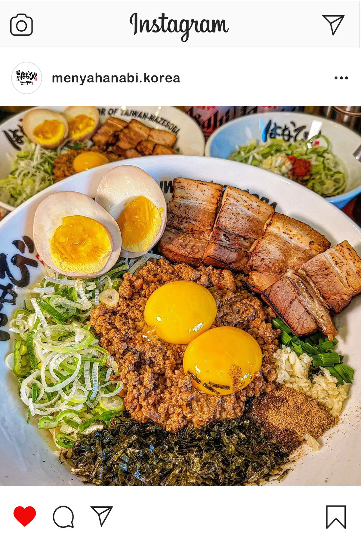 멘야하나비 인스타그램 게시물