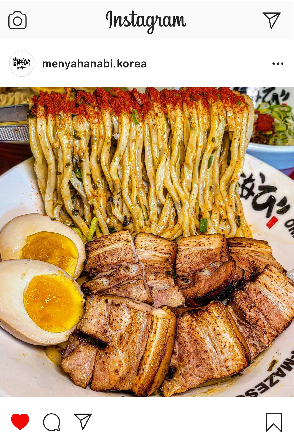 멘야하나비 인스타그램 게시물