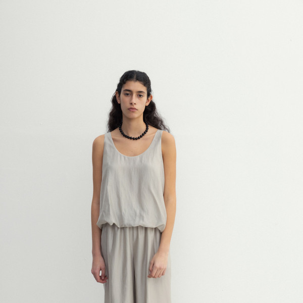 Sheer band pants (gray / white / black) : MONOHA