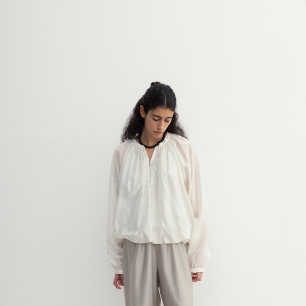 [MONOHA] / ☆ 25SS Sheer band pants / 3 colors Sheer band pants (brown / light gray / ivory / black) : MONOHA
