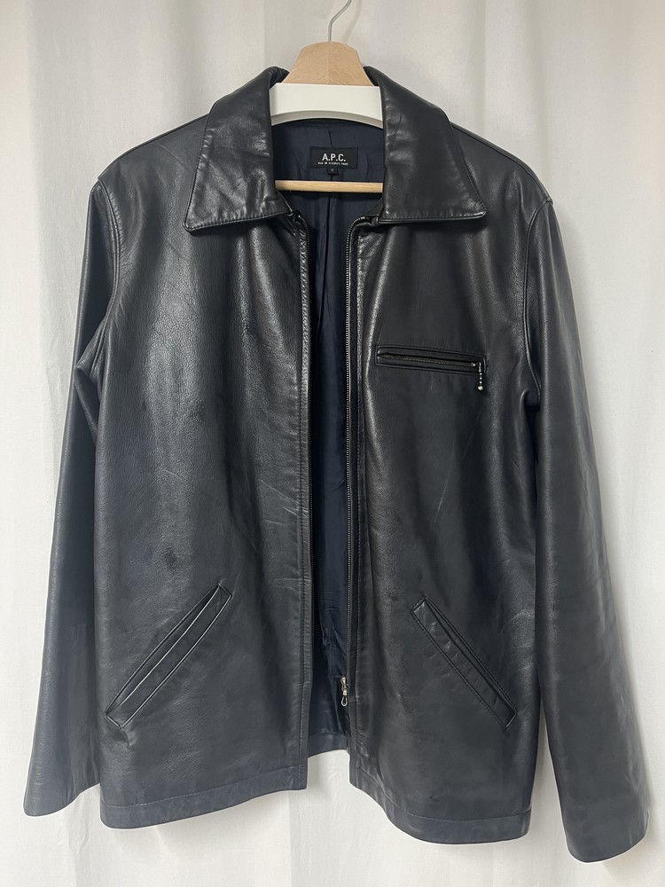 90's 'A.P.C.' Archive No Fun Leather Jacket : OSA