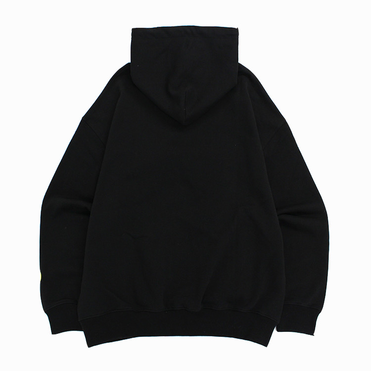 【IONSEOUL】Authentic overfit sweatshirt 4JH185 IONSEOUL Smile Signature Embroidery Overfit Hoodie (Black